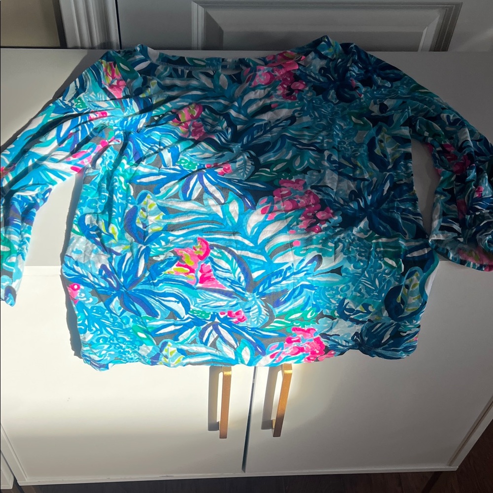 Lilly Pulitzer Floral Mid Sleeve Top